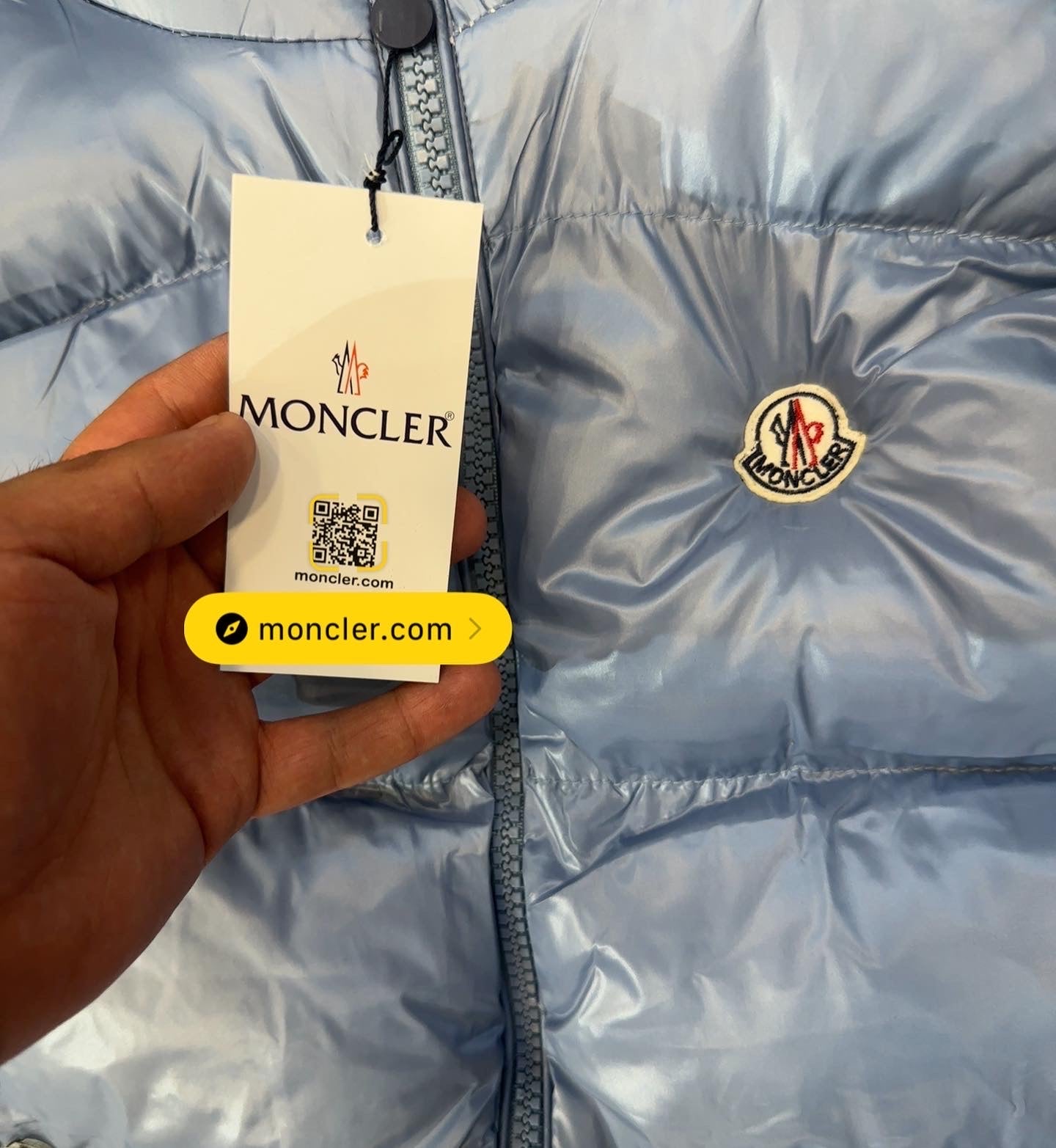 MONCLER - ΓΑΛΑΖΙΟ ΑΜΑΝΙΚΟ ΜΠΟΥΦΑΝ